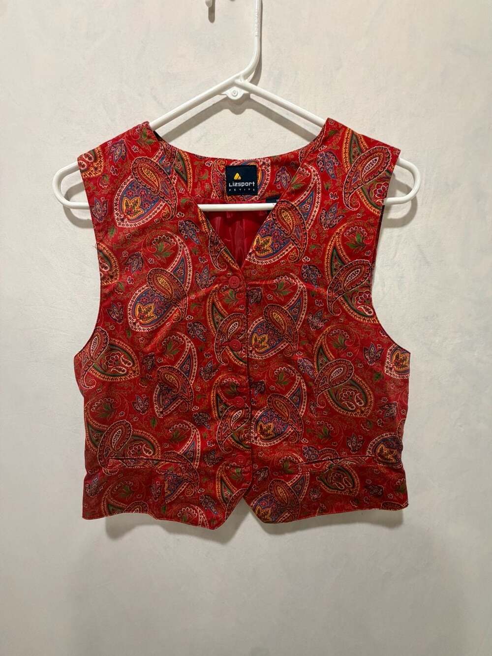 Vintage 90s Paisley Vest,  SIZE 8